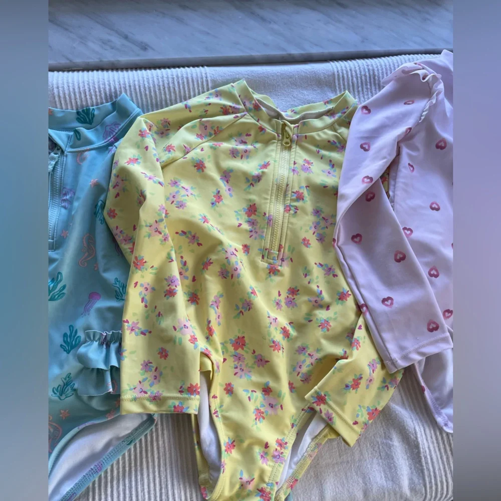 Carters Oshkosh Set of 3 Long Sleeve Swimsuits rushguards